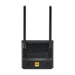 Imagen del router inalámbrico ASUS 4G-N16 con capacidad de banda única a 2.4 GHz, Gigabit Ethernet y un diseño en color negro.