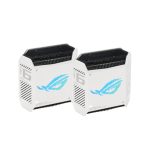 Router ASUS ROG Rapture GT6 Tribanda con Wi-Fi 6 802.11ax, frecuencia de 2.4 GHz/5 GHz/5 GHz, color blanco y 4 antenas internas. SKU: 90IG07F0-MU9A40