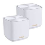 Pack de 2 enrutadores ASUS ZenWiFi XD4 Plus AX1800 doble banda, compatibilidad con Wi-Fi 6 y velocidad de 2,4 GHz / 5 GHz, en color blanco, SKU 90IG07M0-MO3C20