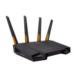 ASUS TUF-AX4200, un router inalámbrico negro de doble banda (2,4 GHz / 5 GHz) con Gigabit Ethernet, SKU 90IG07Q0-MO3100