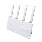 Imagen del router WiFi ASUS EBR63 con soporte para Gigabit Ethernet, doble banda 2.4 GHz y 5 GHz, en color blanco, SKU EBR63