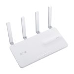 Imagen del router WiFi ASUS EBR63 con soporte para Gigabit Ethernet, doble banda 2.4 GHz y 5 GHz, en color blanco, SKU EBR63