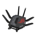 Router inalámbrico ASUS ROG Rapture GT-BE98 con 10 Gigabit Ethernet en color negro y bandas Quad (2.4 GHz, 5 GHz-1, 5 GHz-2, 6 GHz). SKU: GT-BE98