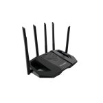 Router inalámbrico ASUS TUF Gaming BE6500 con 2.5 Gigabit Ethernet, doble banda de 2.4 GHz y 5 GHz, en color negro. SKU: TUF-BE6500