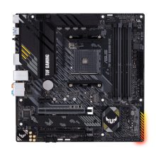 Imagen de la placa base ASUS TUF GAMING B550M PLUS con chipset AMD B550, zócalo AM4 y formato micro ATX. SKU 90MB14A0-M0EAY0