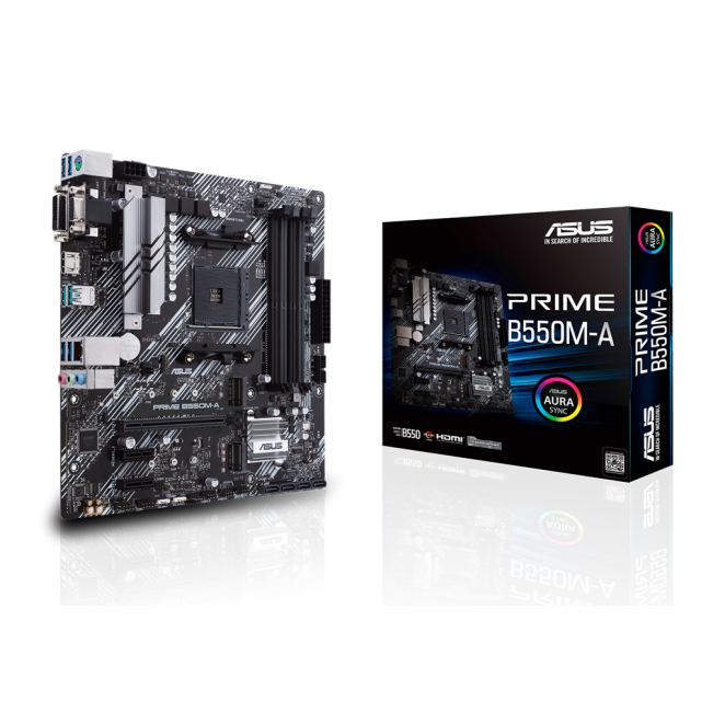 ASUS Prime B550M-A Placa Base Micro ATX con Zócalo AM4 ASUS Prime B550M-A, Placa Base AMD B550 con Zócalo AM4, micro ATX, SKU: 90MB14I0-M0EAY0