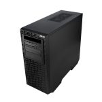 Vista frontal del ASUS Pro E800 G4 barebone en color negro, equipado con chipset Intel® C621. SKU: 90SF0111-M00540