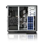 Vista frontal del ASUS Pro E800 G4 barebone en color negro, equipado con chipset Intel® C621. SKU: 90SF0111-M00540