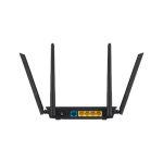 Vista frontal del router ASUS RT-AC1200 v.2 con Ethernet rápido y color negro, SKU RT-AC1200 v.2