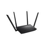 Vista frontal del router ASUS RT-AC1200 v.2 con Ethernet rápido y color negro, SKU RT-AC1200 v.2