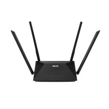 ASUS RT-AX53U router inalámbrico con Gigabit Ethernet, doble banda de 2,4 GHz y 5 GHz, en color negro. SKU: RT-AX53U