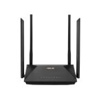 ASUS RT-AX53U router inalámbrico con Gigabit Ethernet, doble banda de 2,4 GHz y 5 GHz, en color negro. SKU: RT-AX53U