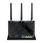 Router ASUS RT-AX86S inalámbrico con Gigabit Ethernet, doble banda de 2,4 GHz y 5 GHz en color negro. SKU: RT-AX86S