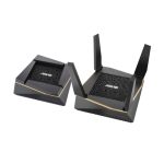 Imagen del router ASUS RT-AX92U 2 Pack inalámbrico tribanda con soporte Gigabit Ethernet, operando en frecuencias de 2,4 GHz y 5 GHz, SKU RT-AX92U 2pack.