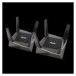 Imagen del router ASUS RT-AX92U 2 Pack inalámbrico tribanda con soporte Gigabit Ethernet, operando en frecuencias de 2,4 GHz y 5 GHz, SKU RT-AX92U 2pack.