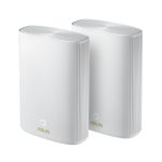 ASUS ZenWiFi AX Hybrid (XP4) doble banda 2,4 GHz y 5 GHz con Wi-Fi 6 (802.11ax) en color blanco. SKU: ZenWiFi AX Hybrid (XP4) (2pk White).