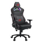 Imagen de la silla para videojuegos ROG Chariot X de ASUS, con asiento acolchado tapizado en negro SKU 90GC01M0-MSG030
