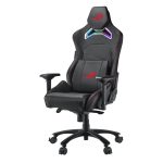 Imagen de la silla para videojuegos ROG Chariot X de ASUS, con asiento acolchado tapizado en negro SKU 90GC01M0-MSG030