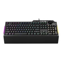 Teclado ASUS TUF Gaming K1, diseño para juegos, con USB, en inglés y español, color negro, SKU: 90MP01X0-BKSA00