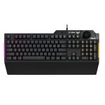 Teclado ASUS TUF Gaming K1, diseño para juegos, con USB, en inglés y español, color negro, SKU: 90MP01X0-BKSA00