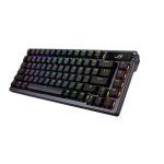 Teclado ASUS Azoth para juegos con conexiones USB, RF Wireless y Bluetooth, diseño QWERTY Inglés metálico, SKU 90MP0316-BKSA00