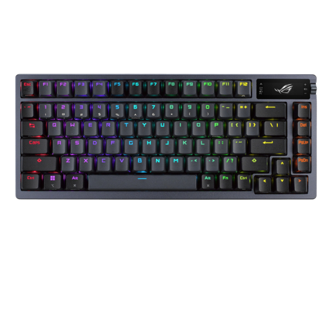 ASUS Azoth teclado gaming inalámbrico con conectividad múltiple Teclado ASUS Azoth para juegos con conexiones USB, RF Wireless y Bluetooth, diseño QWERTY Inglés metálico, SKU 90MP0316-BKSA00