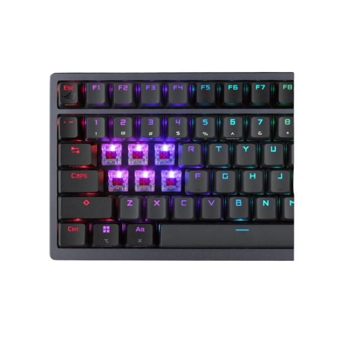ASUS Azoth teclado Juego USB + RF Wireless + Bluetooth QWERTY Inglés Metálico 1 ASUS Azoth teclado gaming visto desde arriba