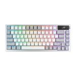 Teclado gaming ASUS ROG Azoth con conectividad RF Wireless y Bluetooth, distribución QWERTY, color blanco, SKU 90MP031A-BKSA10