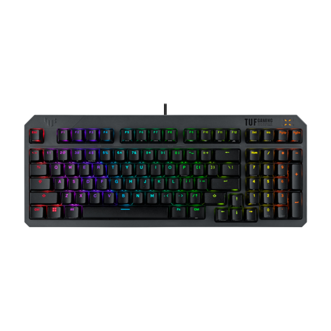 Teclado ASUS TUF Gaming K3 Gen II QWERTY Retroiluminado Negro Teclado ASUS TUF Gaming K3 Gen II para juegos, conexión USB, distribución QWERTY en color negro, SKU 90MP0390-BKSA00