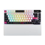 Teclado ASUS ROG Azoth X para juegos con conexión USB, RF Wireless y Bluetooth en colores negro y blanco. SKU: 90MP044F-BKUA30