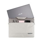 Bolsa de transporte ASUS EOS 2 en color gris diseñada para portátiles. SKU: 90XB01DN-BBA010