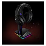 Fotografía del ASUS ROG Throne Qi, soporte inalámbrico para auriculares con iluminación RGB y carga Qi. SKU: 90YH01K0-B2EA00