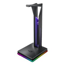 Fotografía del ASUS ROG Throne Qi, soporte inalámbrico para auriculares con iluminación RGB y carga Qi. SKU: 90YH01K0-B2EA00