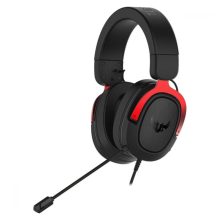 Auriculares ASUS TUF Gaming H3, alámbricos, diadema, color negro y rojo, con sonido envolvente. SKU 90YH02AR-B1UA00