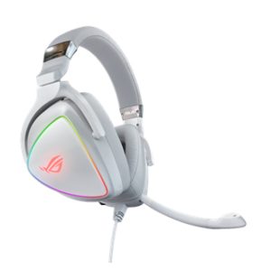 Auriculares ASUS ROG Delta White Edition de diadema alámbricos para juegos, color blanco, con conexión USB Tipo C, SKU 90YH02HW-B2UA00
