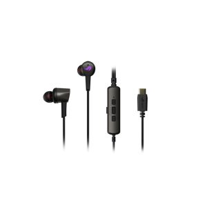 Imagen de los auriculares ASUS ROG CETRA II alámbricos de oído para juego en color negro con conexión USB Tipo C. SKU 90YH02S0-B2UA00
