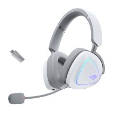 Auriculares ASUS ROG Delta II inalámbricos y alámbricos con diadema, conector USB Tipo C y Bluetooth. SKU 90YH03W0-BHUA10.