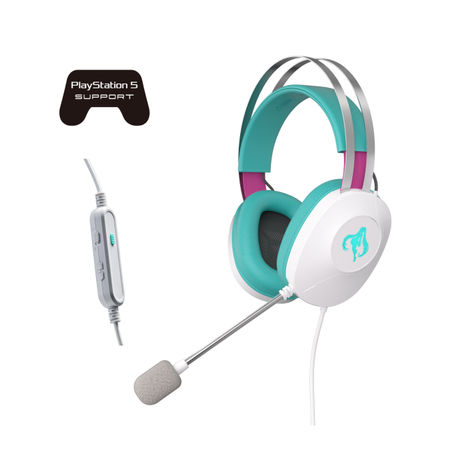 ASUS TUF Gaming H1 Gen II Auriculares Hatsune Miku USB Tipo A ASUS TUF Gaming H1 Gen II Hatsune Miku Edition auriculares alámbricos con diadema para juegos, conector USB tipo A, colores rosa, turquesa y blanco, SKU 90YH048B-BHUA00