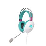 ASUS TUF Gaming H1 Gen II Hatsune Miku Edition auriculares alámbricos con diadema para juegos, conector USB tipo A, colores rosa, turquesa y blanco, SKU 90YH048B-BHUA00
