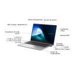 ASUS ExpertBook P1 P1403CVA-S60543X, ordenador portátil de 14 pulgadas Full HD con Intel Core i3-1315U, 16GB de RAM, 512GB SSD, UHD Graphics y Windows 11 Pro, color Gris Brumoso, teclado QWERTY español