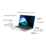 Ordenador portátil ASUS ExpertBook P1 P1503CVA-S70676X de 15.6 pulgadas Full HD, procesador Intel Core i7-13620H, 16GB de RAM, 512GB SSD, gráficos UHD y Windows 11 Pro, color Gris Brumoso