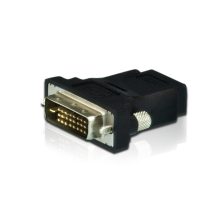 Imagen del adaptador de género ATEN que convierte el cable DVI a HDMI en color negro con SKU 2A-127G, ideal para conexiones de alta calidad en sistemas de entretenimiento o computo.