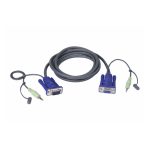 Cable ATEN VGA y Audio de 1,8 metros para video, teclado y ratón KVM, SKU 2L-2402A