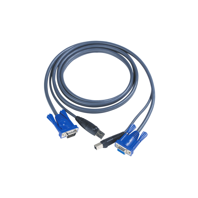 ATEN Cable KVM USB Negro 3m para Video, Teclado y Ratón Cable KVM ATEN USB de 3 metros en color negro para conexión de video, teclado y ratón, SKU 2L-5003U