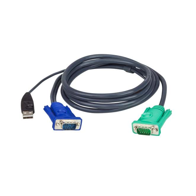 ATEN Cable KVM USB 3 en 1 de 1,2 metros alta calidad ATEN Cable KVM USB con conector SPHD 3 en 1 y longitud de 1,2 metros, SKU: 2L-5201U. Ideal para conexiones múltiples.