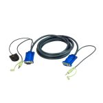 ATEN adaptador de cable de vídeo modelo 2L-5202B, 1,8 metros, con conector VGA (D-Sub) y conector 3,5mm, color negro