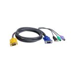 Cable KVM de 1 metro en color negro para video, teclado y ratón, modelo ATEN 2L-5301UP