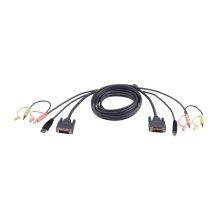 ATEN Cable KVM DVI-D USB, dual link, 1,8 m, SKU 2L-7D02UD. Ideal para conexiones de alta resolución y transmisión de datos.