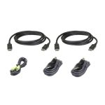 Imagen del ATEN Kit de cable KVM seguro con conectores DisplayPort para doble pantalla y USB de 3 metros de longitud. SKU: 2L-7D03UDPX5