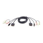 ATEN Cable KVM con conector DVI-D Dual Link y USB, longitud de 5 metros, SKU 2L-7D05UD. Ideal para conexiones de dispositivos KVM.
